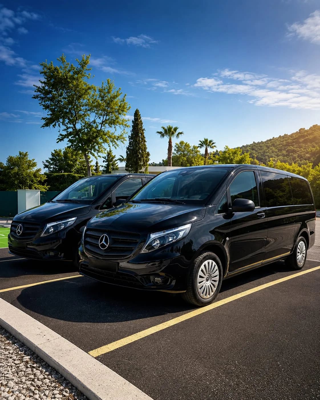 Delbeteris branded Mercedes-Benz Vito luxury minivan in Kavala